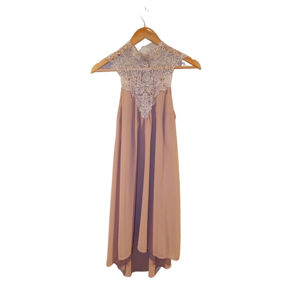 San Joy embroidered high low mini dress